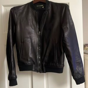 Rag and Bone black leather bomber jacket small